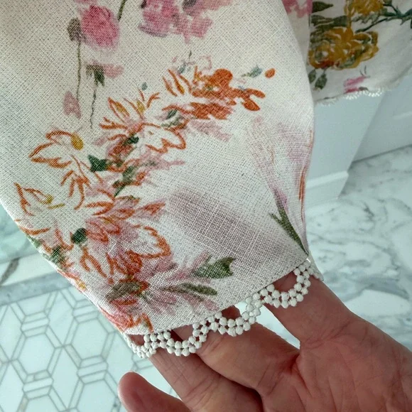 Zimmermann V-Neck Floral Romper with Long Sleeves